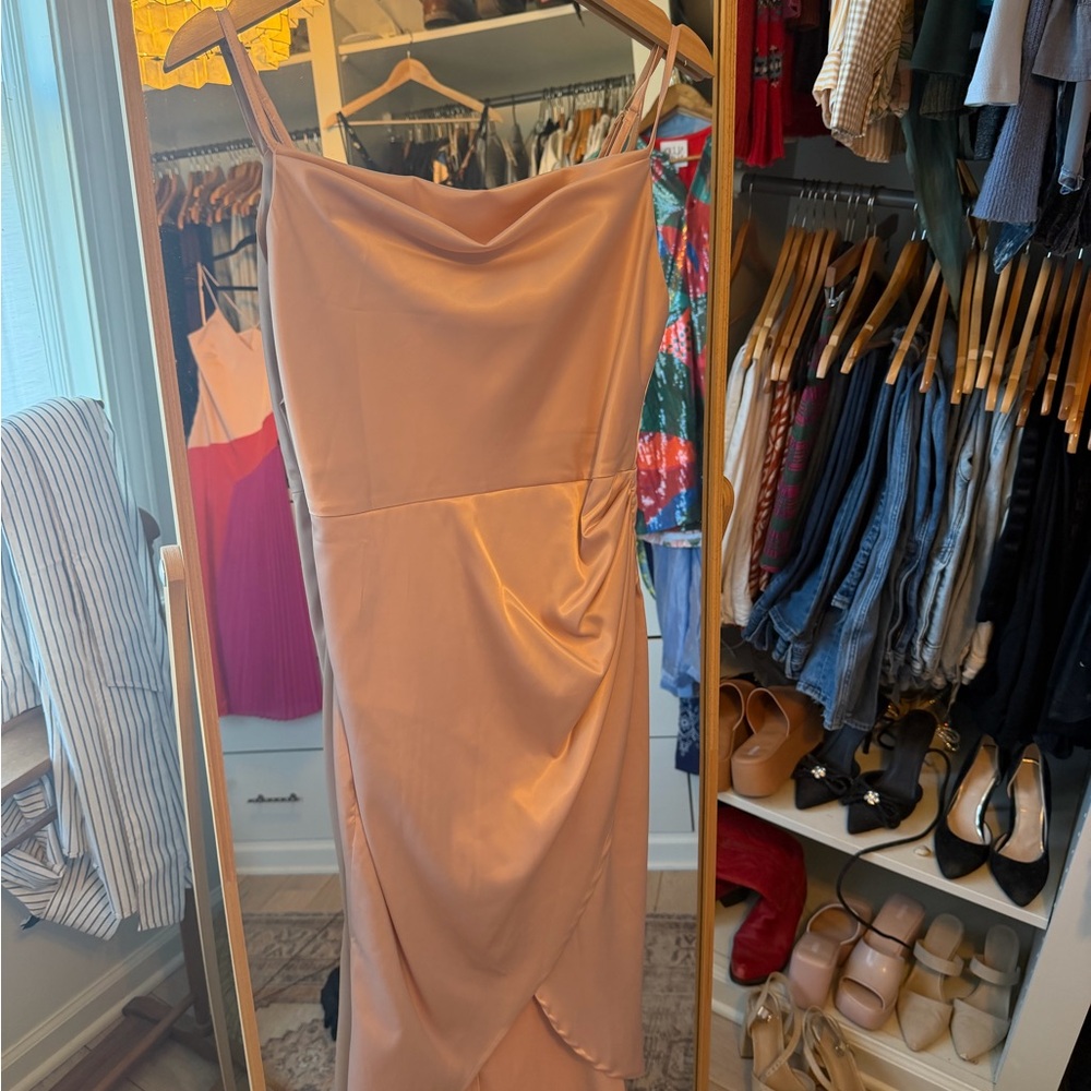 Elegant Peach Slip Dress
